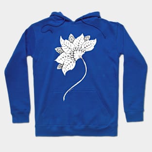 Ink drawing - graceful, fanciful Renaissance flower Hoodie